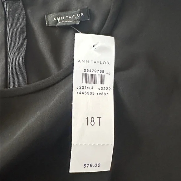 NWT Ann Taylor Black Lined Sleeveless Top (18T) - Picture 5 of 6